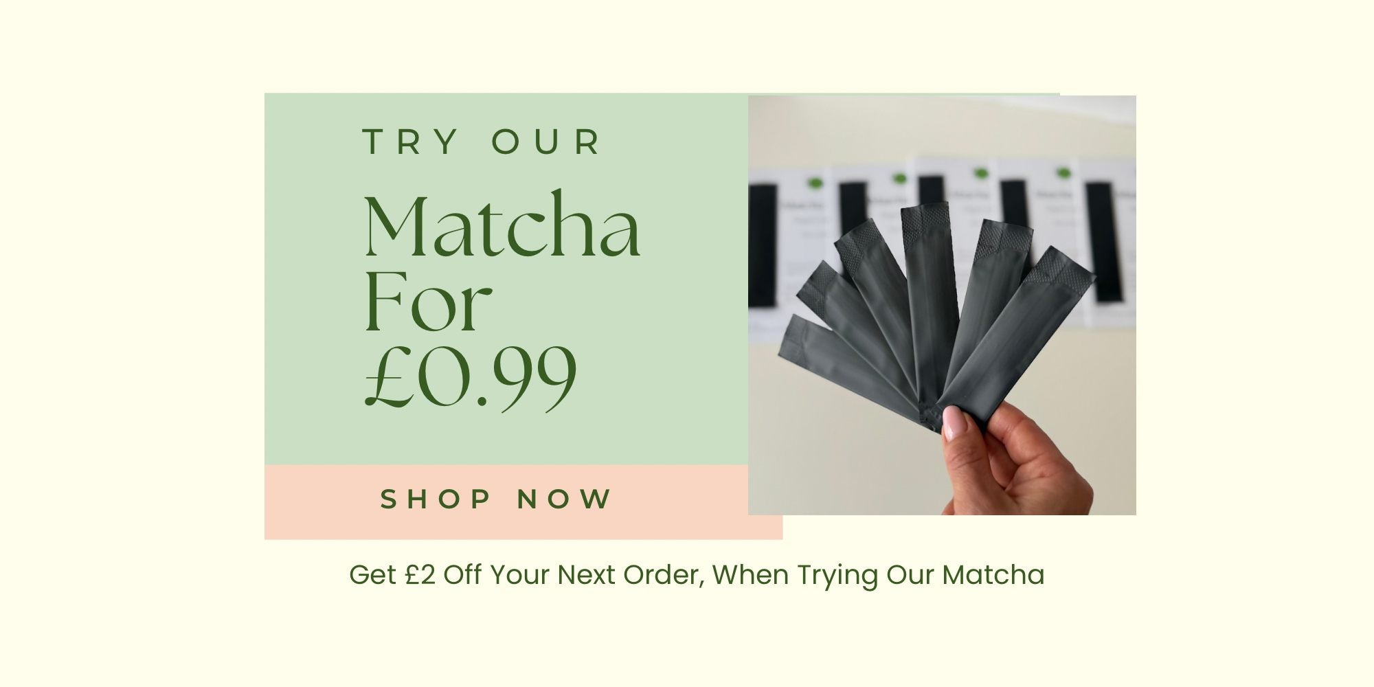 Green Bubble Matcha sample offer - try our matcha for £0.99 sachet